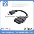 Novo cabo USB Micro OTG para Samsung Galaxy S2 S3 S4 i9500 i9300 i9100 Nota N7000 i9220 OTG cabo adaptador preto